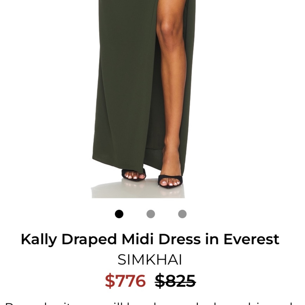 Jonathan Simkhai One-Shoulder Dark Green Dress - Picture 2 of 2